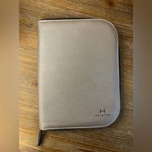 Halston Gold Zip Up Travel Jewelry Case